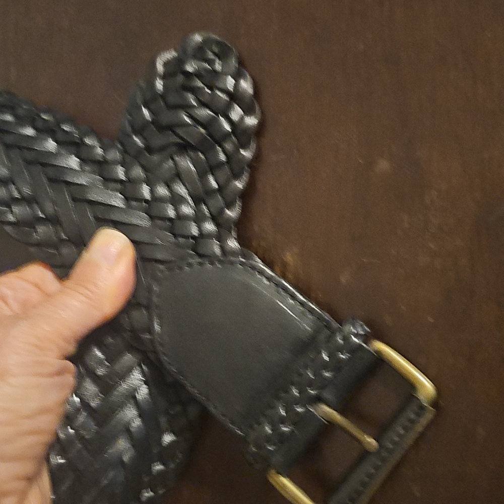 COPY - OSPREY OF LONDON vintage NWOT  black braided calfskin belt size 65 ( 26"…